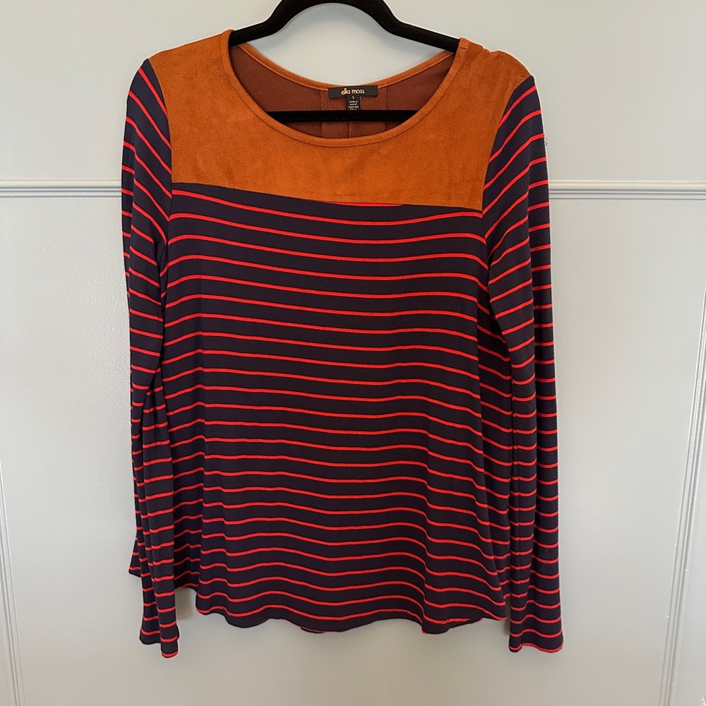 Ella moss long sleeve striped top